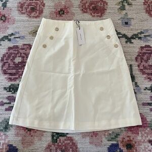 Karen Millen Cream A-Line Skirt with Button Details